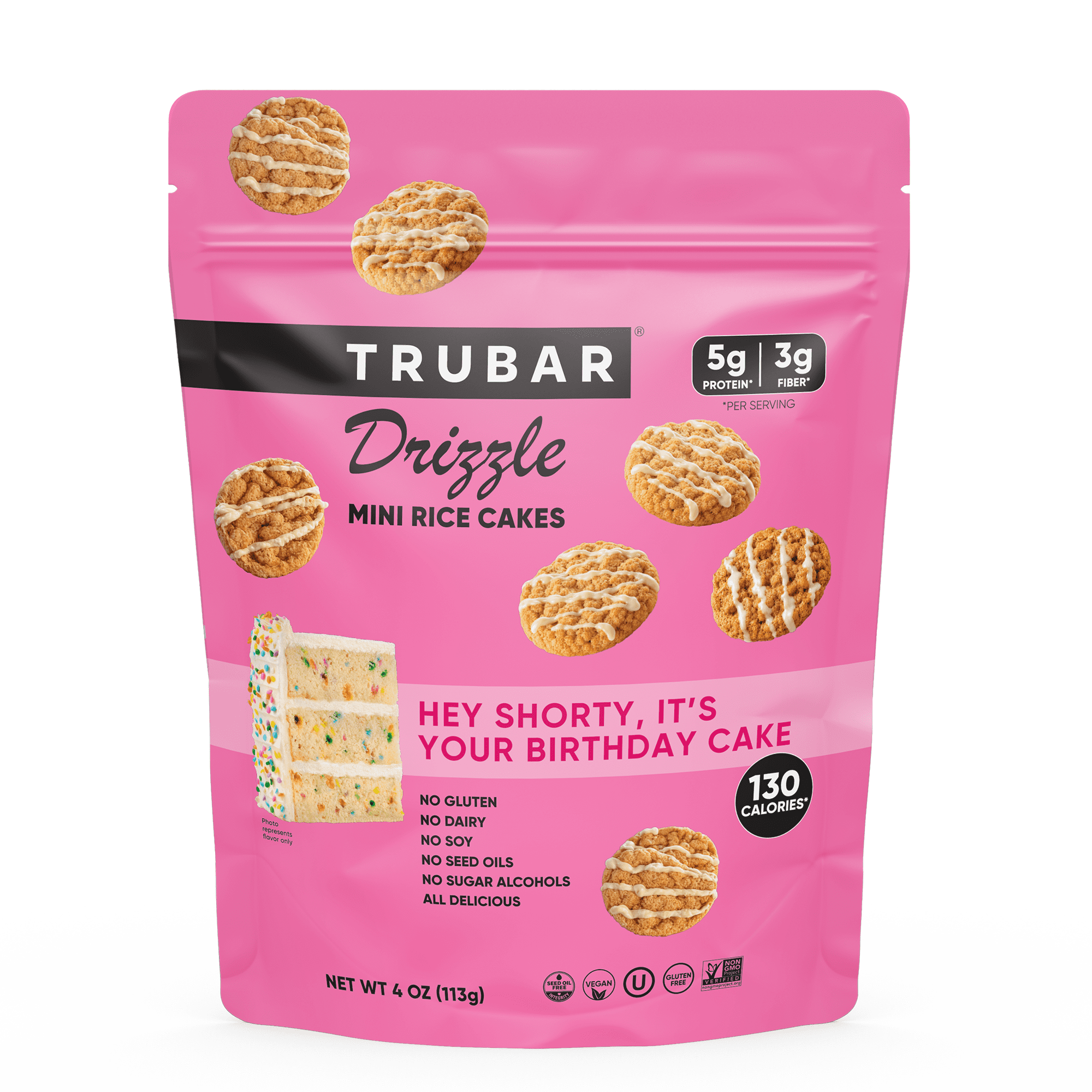 Mini Rice Birthday Cake TRUBAR Drizzle Mini Rice Cakes, Hey Shorty It's Your Birthday Cake, 4oz ...