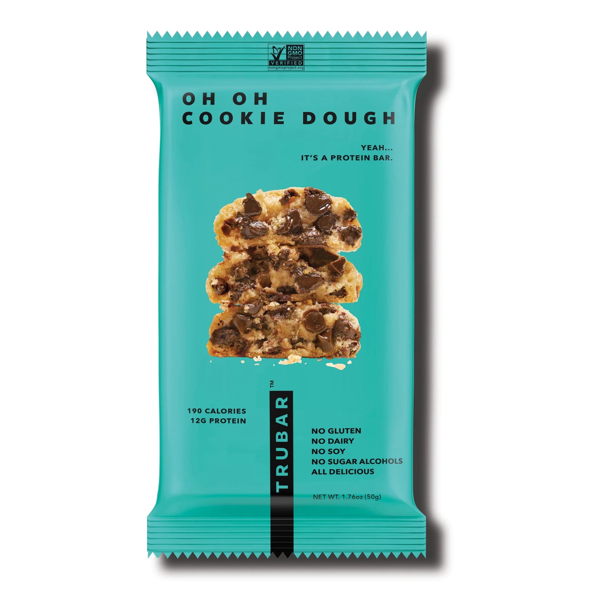 TRUBAR Oh Oh Cookie Dough Vegan Protein Bar, Gluten Free, Plant