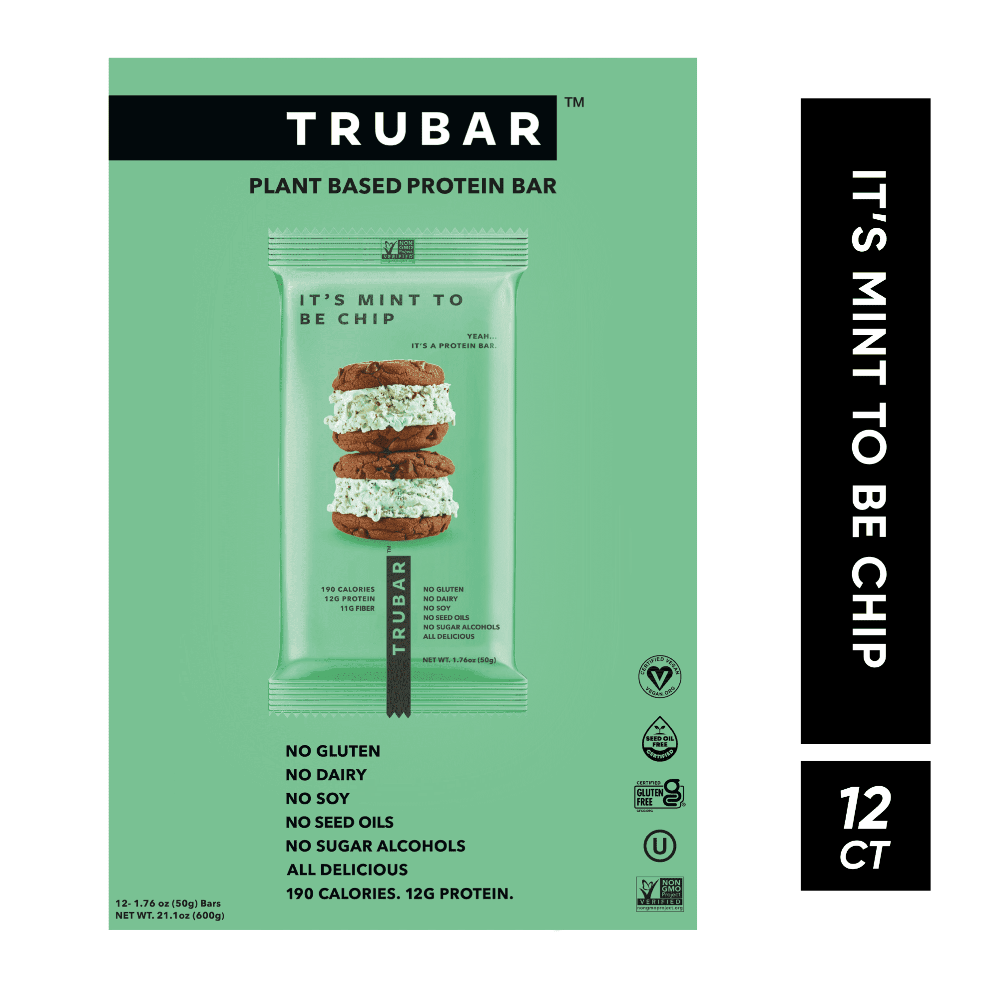 The Coupon deal of  Walmart Black Friday Deals 2025 - TRUBAR Protein Bar, Mint to Be Chip, Vegan Gluten Free 12 Count