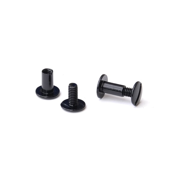 TRUBIND Chicago Screw and Post Sets - 1/2 inch Post Length - 3/16 inch Post Diameter - Black Aluminum Hardware Fasteners - 100 Screws with 100 Posts for Albums, Scrapbooks - (100 Sets/Bx)