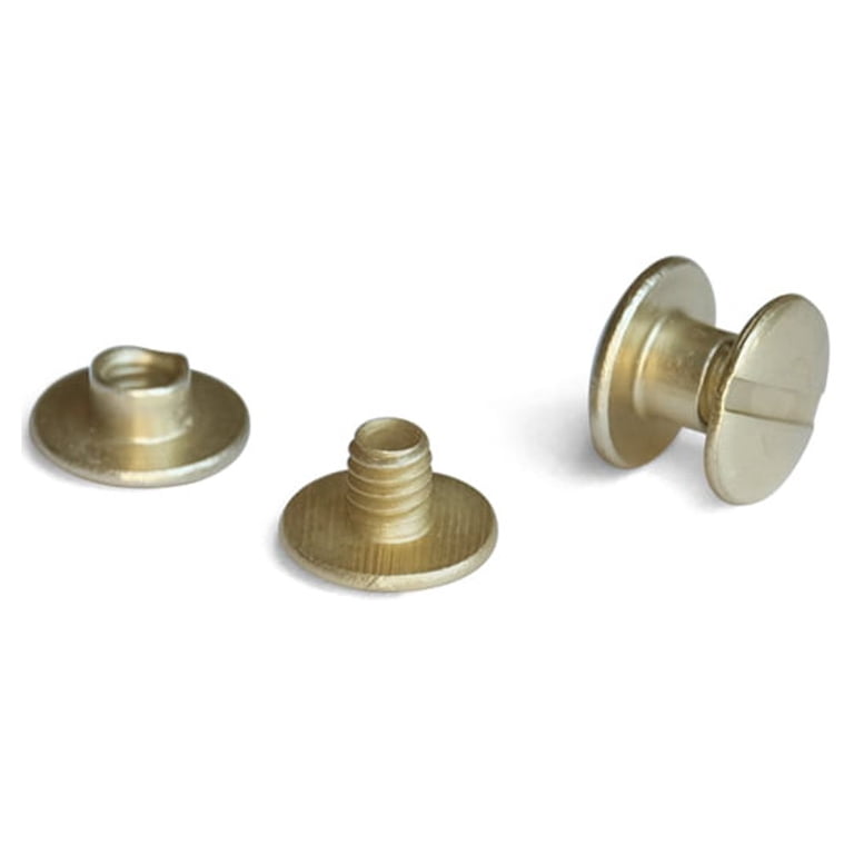 TruBind Chicago Screw Sets - 3/16 Inch Antique Brass Aluminum Posts & Screws (100 Sets) - Perfect For Bookbinding & Menus