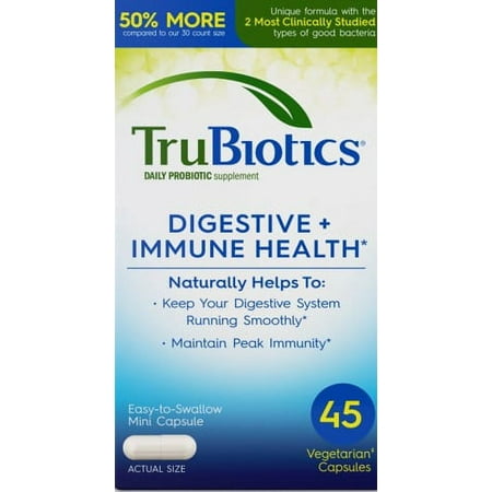 TRUBIOTICS, Daily Probiotic Supplement for Digestive and Immune Health, Men and Women 45 Count