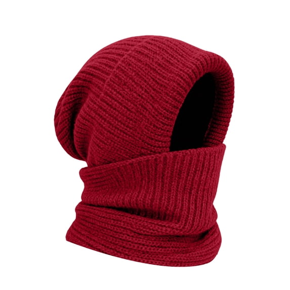 TRUBKH Balaclava Face Mask Beanie Hats with Movable Face Cover Shiesty Mask with Scarf and Mask Hiking Cycling Beanie for Men Face Mask for Work Neck Gaiter Gifts for Mom Red One Size