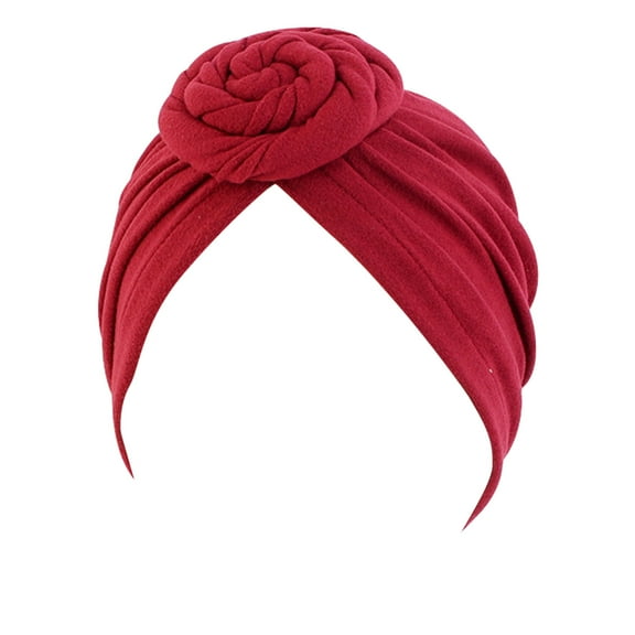 TRUBKH Beanie Headband Hair Towel Wrap Head Scarfs Headwraps for Women Silk Hair Wrap Skull Cap Wine One Size