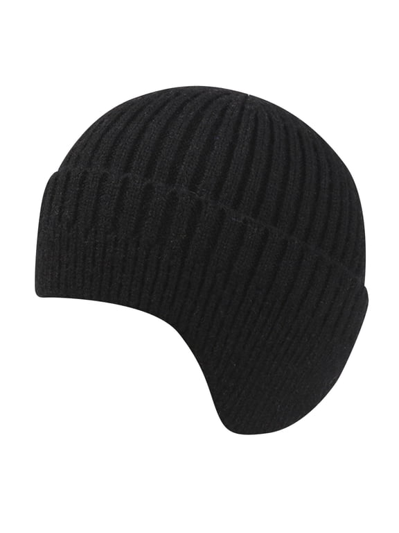 Beanie for Men Women Beanie Hat Bonnet for Sleeping Wool Hat Ski Hat Winter Hats for Women Fisherman Beanie Winter Knitted Hat Elasticity Soft Unisex Beanie Warm Hat Skull Cap Black One Size