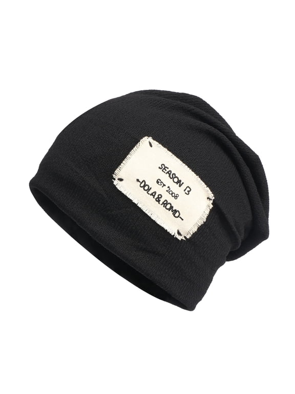 Beanie for Men Women Running Hat Lightweight Beanie Men's Hats & Caps Wave Cap Winter Knitted Hat Wool Hat Men's Hats Beanie Hat Winter Hats Slouchy Beanie Indoors and Outdoors Black One Size