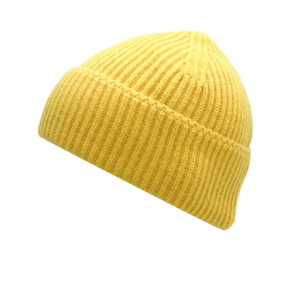 TRUBKH Beanie for Men Women Skull Cap Slouchy Beanie Warm Hat Cute Beanie Hat Winter Knitted Hat Cable Knit Beanie Ski Hat Mens Hats Crochet Skull Cap Fisherman Beanie Winter Hats Yellow One Size