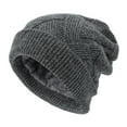 thumbnail image 1 of TRUBKH Beanie for Men Women Unisex Beanie Fisherman Beanie Double Layer Winter Hat Winter Knitted Hat Winter Hats Warm Hat Cute Hats Elasticity Soft Winter Hats for Women Skull Cap Gray One Size, 1 of 2