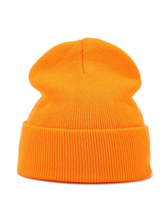 Beanie for Men Women Winter Hats Stocking Cap Lined Beanie Cable Knit Beanie Knit Hats for Women Fisherman Beanie Cute Hats Elasticity Soft Ski Hat Bonnet for Sleeping Slouchy Beanie Orange A