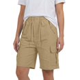 thumbnail image 1 of TRUBKH Bermuda Shorts for Women Summer Trendy Pull-on Shorts Womens Athletic Shorts Running Shorts Casual Beach Shorts Board Shorts Outing Shorts Women Gym Shorts with Lace Up Cute Beige S, 1 of 6