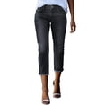 thumbnail image 1 of TRUBKH Capri Pants for Women,womens Jeans Straight Leg,straight Leg Pants Women,skinny Jeans for Women,baggy Jeans,women Jeans Stretchy Straight Leg Denim Pants Black 2XL, 1 of 6