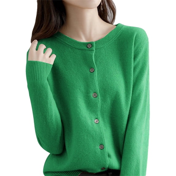 TRUBKH Cardigan Sweaters for Women Button Up Cardigans Flowy Stretch Soft Cute Cardigan Slim Fit Thin Tops Cable Knit Cardigan Cropped Cardigan Cotton Blend Crew Neck Soft Green 2XL