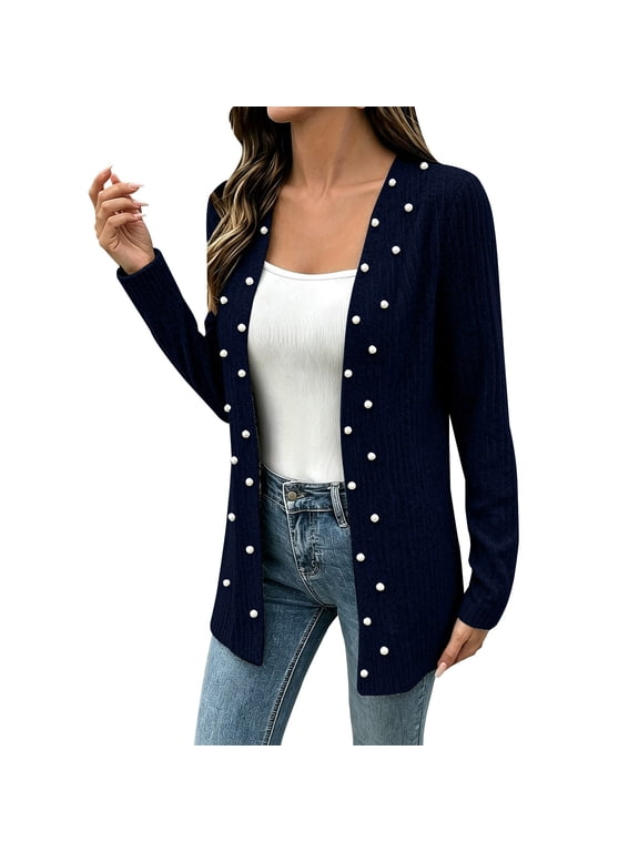 Cardigan for Women Hollow Out Fall Cardigans for Women Loose Fit Going Out Tops Cloud Cardigan Fall Sweater Crochet Tops Dress Cover Up Tops for Women Trendy Blue XL