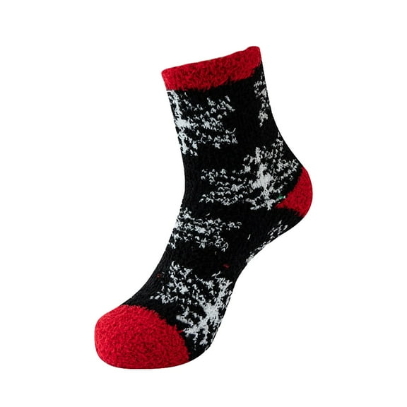 TRUBKH Christmas Stockings Fuzzy Socks for Women Gripper Socks for Women Woman Socks Wool Socks for Men Hiking Socks Seamless Socks Black One Size