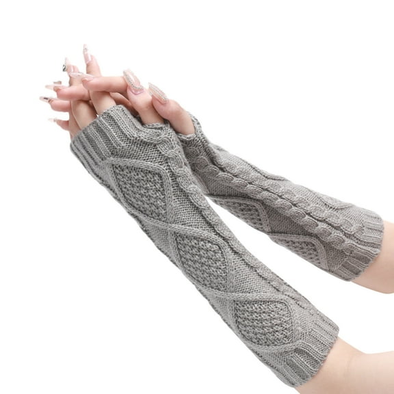 TRUBKH Compression Gloves Women Arm Sleeves Winter Gloves Women No Finger Gloves Gym Gloves for Men Bike Gloves One Size Gray One Size