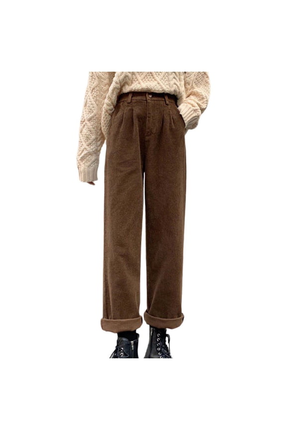 Corduroy Pants Women Cargo Pants Vintage Pants Barrel Leg Pants Women Wool Pants for Women Concert Pants for Women Brown M