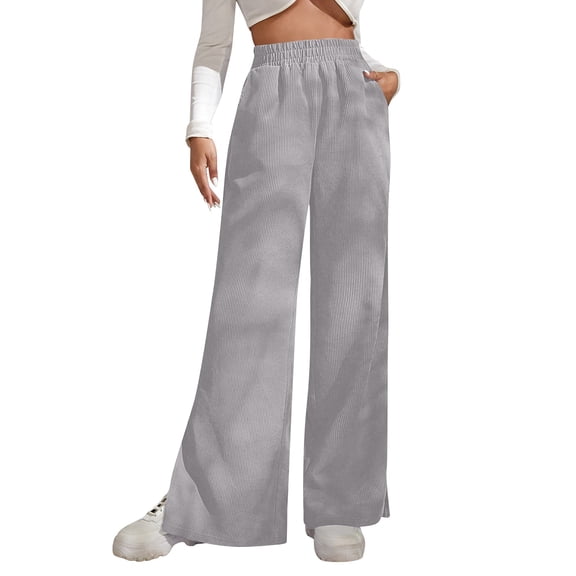 TRUBKH Corduroy Pants Women Flare Pants High Waisted Pants for Women Cute Pants for Women Cargo Jeans Women Pants Barrel Pants Women Gray 2xl