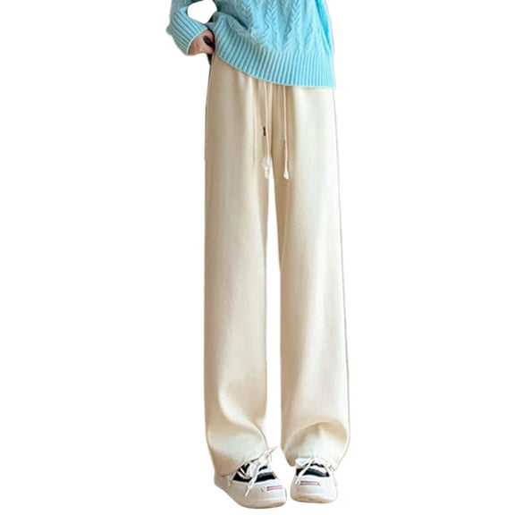 TRUBKH Corduroy Pants Women Straight Leg Pants Women Wide Leg Sweat Pants Barrel Pants Womens Fall Pants Flare Pants High Waisted Cargo Pants Beige S