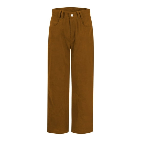TRUBKH Corduroy Pants Women Straight Leg Pants Women Womens Cargo Pants with Pockets Fall Bottoms for Women Pants Vintage Pants Cute Pants for Women Yellow Xl
