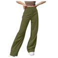 thumbnail image 1 of TRUBKH Corduroy Pants Women Straight Leg Pants Women Womens Cargo Pants with Pockets Vintage Pants Plus Size Cargo Pants Barrel Pants Women Corduroy Pants Green Xl, 1 of 7