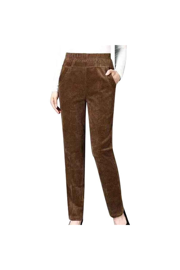 Corduroy Pants Women Straight Leg Pants Women Wool Pants for Women Waffle Knit Pants Women Womens Pants Trendy Plaid Pants for Women Pants Brown Xl