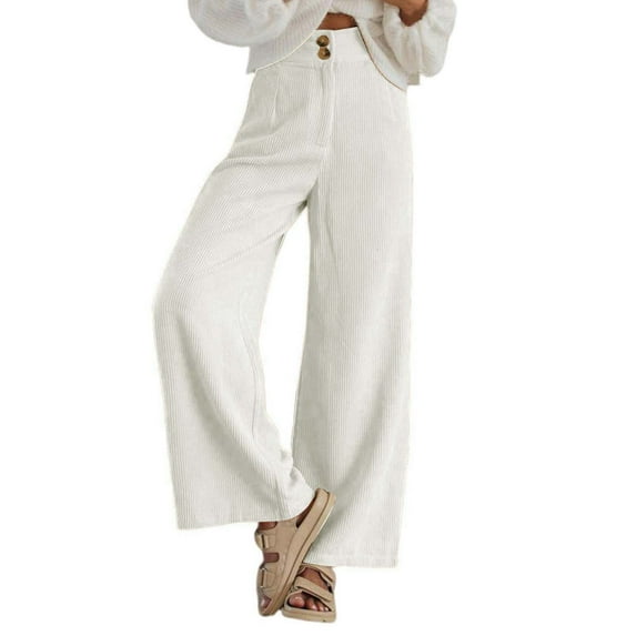 TRUBKH Corduroy Pants Women Wide Leg Sweat Pants Dressy Pants for Women Womens Sweater Pants Womens Fall Pants Baggy Pants Cargo Jeans Beige L