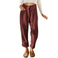 thumbnail image 1 of TRUBKH Corduroy Pants Women Wide Leg Sweat Pants Jogger Pants Baggy Corduroy Pants Women Fall Bottoms for Women Cargo Pants Cute Pants for Women Red Xl, 1 of 4