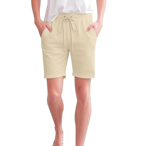 TRUBKH Cotton Linen Shorts for Women 2 in 1 Running Shorts Biker Running Shorts Linen Shorts for Women Shorts with Pockets Drawstring Hiking Cargo Shorts Womens Athletic Shorts Wide Leg Beige S-3XL