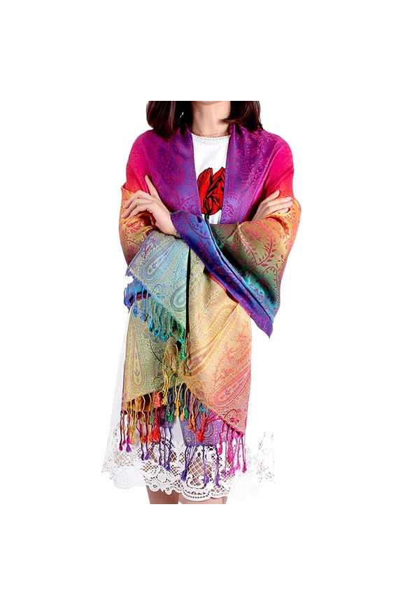 Elegant women's scarf satin scarf Sheer Scarfs Shawls Wraps Shawl Wraps for Women Winter Scarf Winter shawl for dress rave scarf Print Floral Lightweight Scarves Multicolor A
