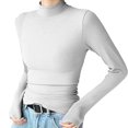 thumbnail image 1 of TRUBKH Fall Outfits for Women Crewneck Tops Long Sleeve Lightweight Sweater Knit Tops for Women Lounge Sweater Women's Lightweight Baselayer Sweaters for Women Trendy White 2XL, 1 of 6