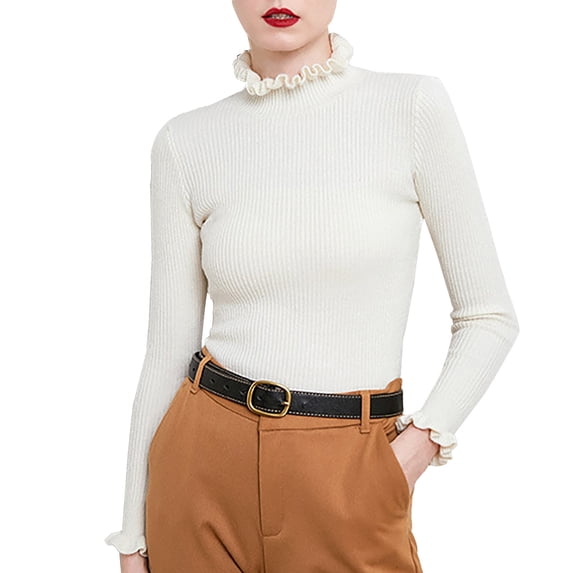 TRUBKH Fall Outfits for Women Scoop Neck Long Sleeve Pullover Top Fall Casual Sweater Flowy Top Fall Sweaters Tunic Tops Blouse Going Out Tops Plus Size Fall Clothes White 2XL