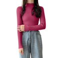 thumbnail image 1 of TRUBKH Fall Outfits for Women Scoop Neck Long Sleeve Tunic Tops Blouse Breathable Tops Flowy Top Fall Sweaters Lightweight Sweater Wool Blend Fall Clothes Pink One Size, 1 of 4
