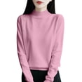 thumbnail image 1 of TRUBKH Fall Outfits for Women Turtleneck Sweater Long Sleeve Slim Fit Fall Casual Sweater Lightweight Sweaters for Women Blouses for Women Dressy Casual Fall Outfits for Women Pink L, 1 of 6