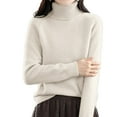 thumbnail image 1 of TRUBKH Fall Sweaters for Women Mock Neck Top Long Lantern Sleeve Lightweight Sweater Womens Thermal Tops Layered Sweaters Lightweight Sweaters for Women Sweaters for Women Trendy White 2XL, 1 of 6