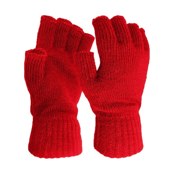 TRUBKH Fingerless Gloves Men Glove Warmers Gloves for Women Warm Gloves Riding Gloves Warm Gloves for Men Warm Winter Gloves for Women Red One Size