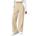 thumbnail image 1 of TRUBKH Fleece Pants Women High Waisted Pants for Women Pants for Women Trendy Cotton Leggings Plaid Leggings for Women Fleece Joggers for Women Sweatpants for Women Beige L, 1 of 9