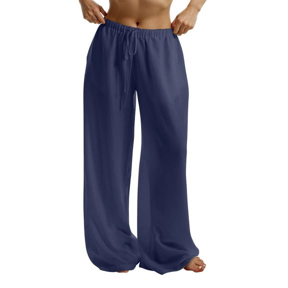 TRUBKH Flowy Pants for Women Womens Joggers Pants Work Pants Linen Pants Hiking Pants Yoga Pants Women Women's Pants Navy S