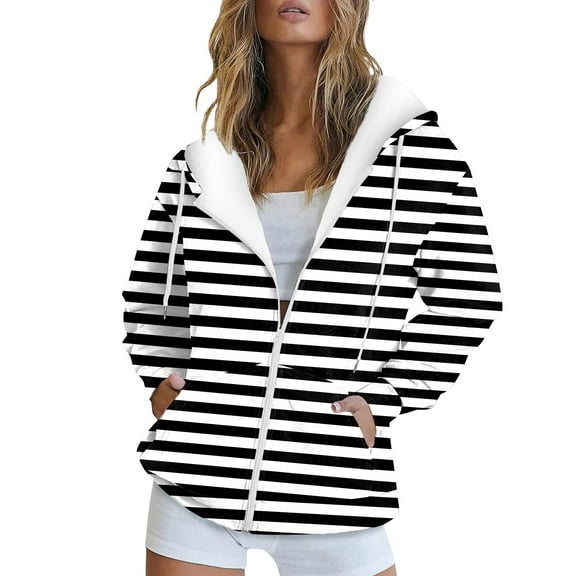 TRUBKH Full Zip Up Hoodie light weight cardigan women kimono cardigan Long Sleeve Sweatshirts winter clothing for women Black L