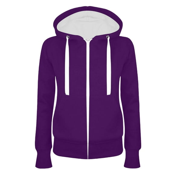 TRUBKH Full Zip Up Hoodie womens sweatshirt athletic jacket women zip up hoodie women hoodies for women Black L