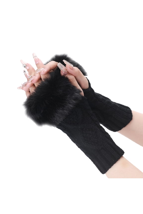 Gloves for Women Arm Sleeves Warm Gloves Fingerless Gloves Skeleton One Size Black One Size
