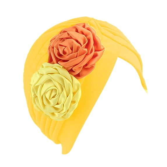 TRUBKH Hair Scarves for Women Satin Head Scarf Hair Turban Boho Headbands for Women Head Scarves Wide Headbands Headscarf Yellow One Size
