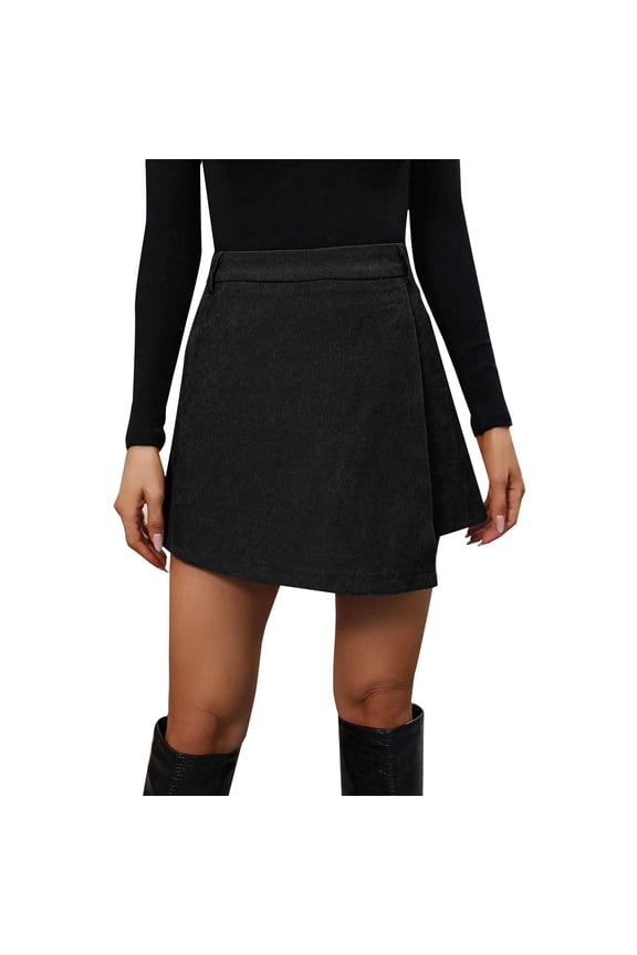 Half Slips for Women Mini Skirt Pencil Skirt Pants for Women Winter Skorts for Women Fleece Skirt Knee Length Skirt with Fleece Black M