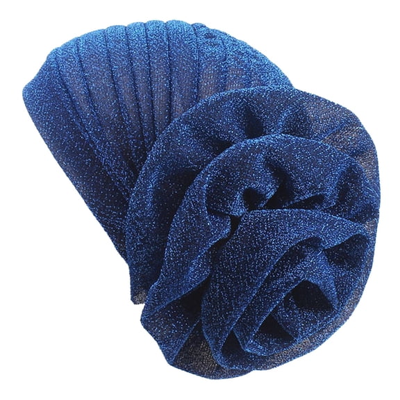 TRUBKH Head Coverings for Women Boho Headbands for Women Beanie Womens Head Scarf Silk Hair Wrap Wide Headbands Hair Band Blue S