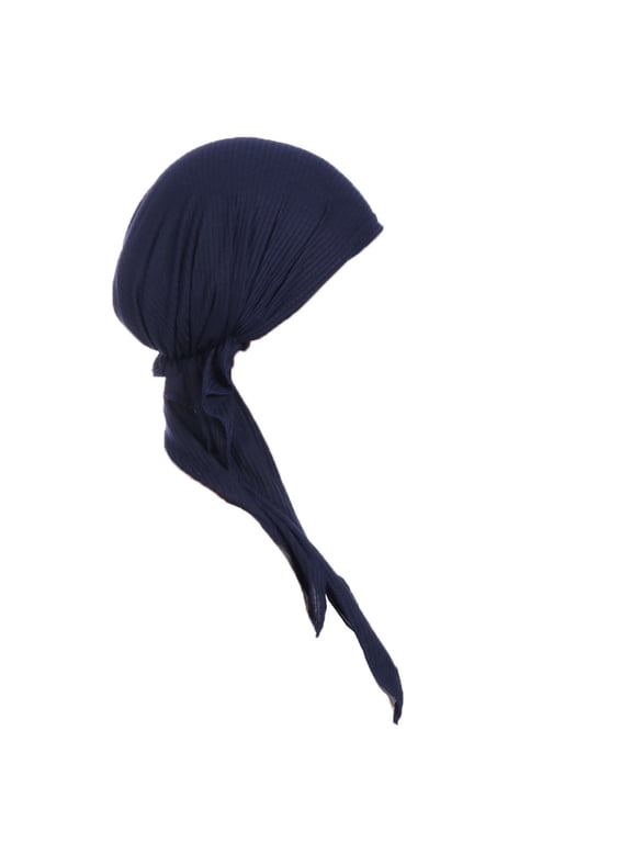 Head Scarves for Women Hair Towel Wrap for Women Head Band Hair Scarves for Women Chemo Hats for Women Silk Scarf for Women Hair Beanie for Women Navy One Size