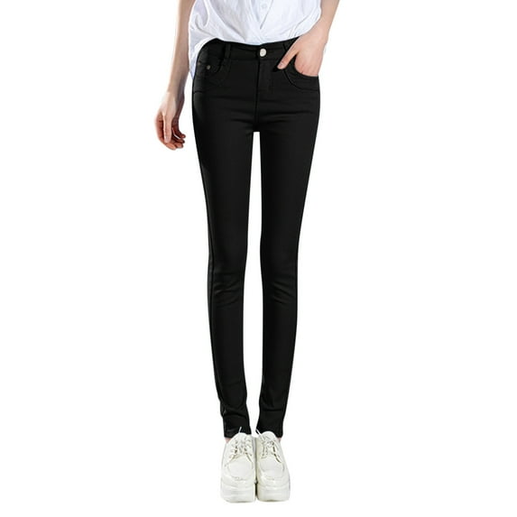 TRUBKH Jeans for Women,stretchy Jeans for Women,skinny Jeans for Women,baggy Jeans,trousers Pants for Women,women High Jean Classic Solid Color Ankle Jeans Casual Regular Fitting Jeans Black M