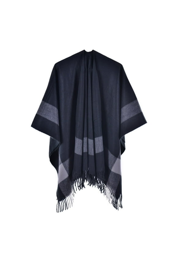 Knit Poncho Large Scarf Crochet Poncho Shawl Crochet Shawl Capes for Women Shawls and Wraps for Evening Dresses Black One Size