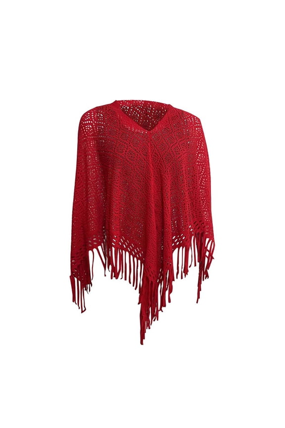 Large Scarf Knit Poncho Sheer Scarf Sheer Scarf for Women Shawl Rebozo Para Mujer Crochet Shawl Red One Size