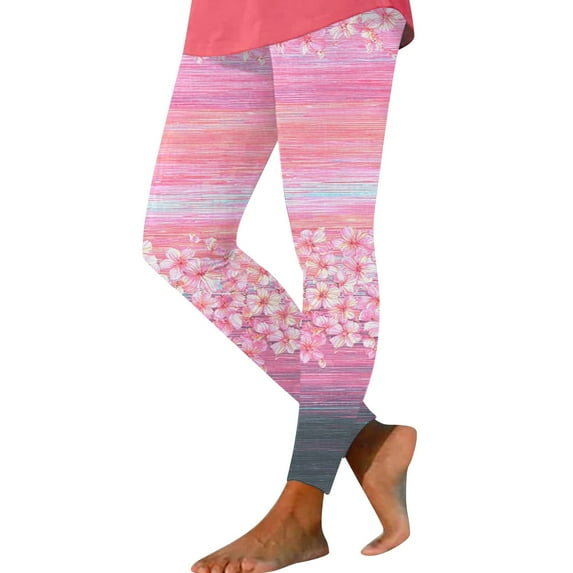 TRUBKH Leggings for Women Yoga Pants High Waisted Capri Leggings Women's Breast Cancer Awareness Printed Yoga Pants Casual Pants Leggings cotton yoga pants stretch pants for women Light Violet M
