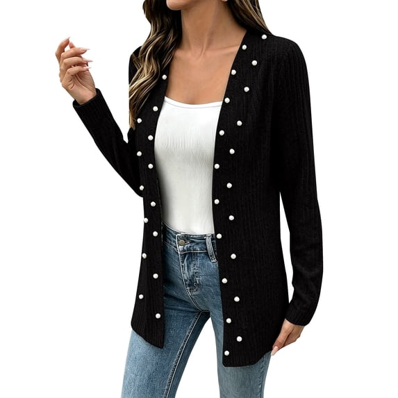 TRUBKH Lightweight Cardigans for Women Long Sleeve Shirts for Women Crochet Tops Hollow Out Sweater Dress for Women Travel Cardigan Swimwear Cover Up Fashion Clothing Black 2XL