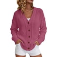 thumbnail image 1 of TRUBKH Lightweight Cardigans for Women's Button Down Cardigan Open Front Cardigan Sweaters Cute Cardigan Sweaters Pullovers Tops Layered Sweaters Fall Clothes for Work & Office Pink M, 1 of 4